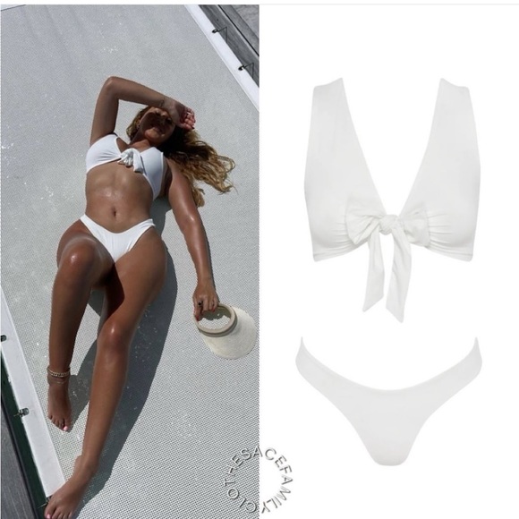 myraswim Other - New Myraswim Bikini SET Vanilla White West Cindy Wrap Tie Super Soft Buttery